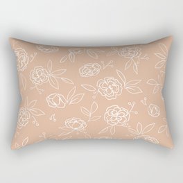 Dark Leaves (light florals) Rectangular Pillow