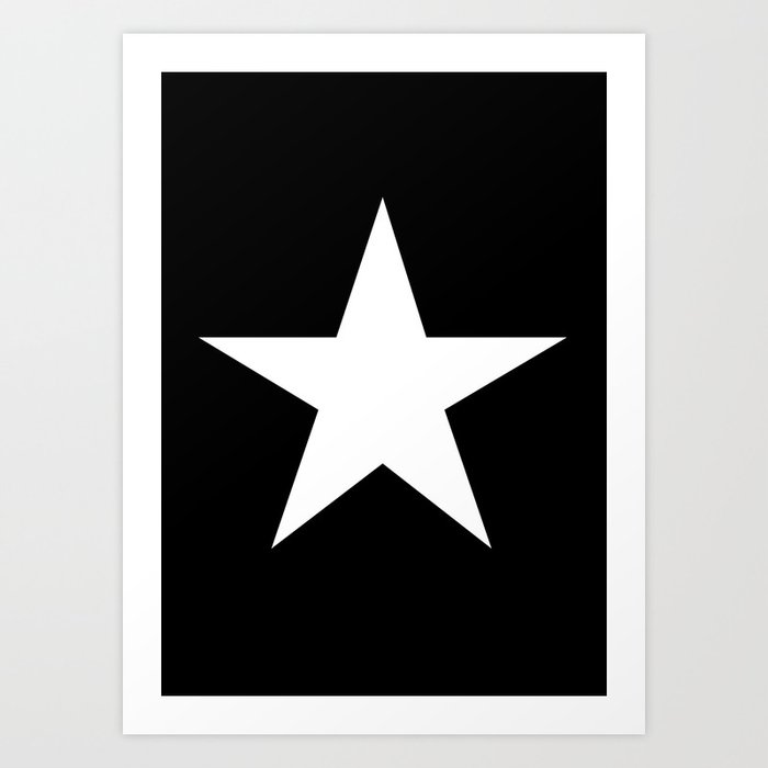 White star on black background Art Print