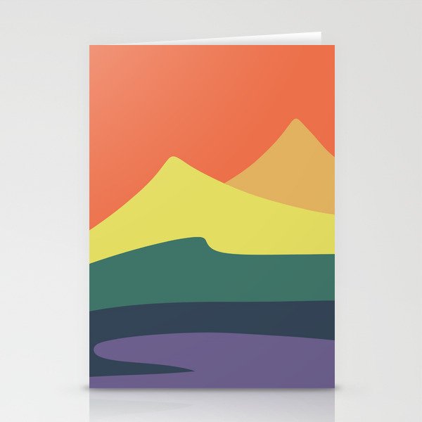 Abstract Rainbow Mountains  Stationery Cards