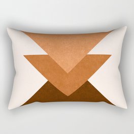 Geometric Blocks in Terracotta Rectangular Pillow