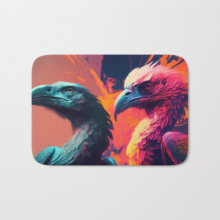 Big Pop Art Birds Bath Mat