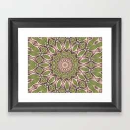 Soft Green Mandala Kaleidoscope A460 Framed Art Print