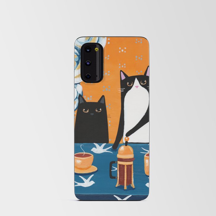 Orange and Blue French Press Cats Android Card Case