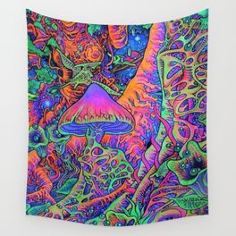 Trippy Psychedelic Mushroom Art Wall Tapestry