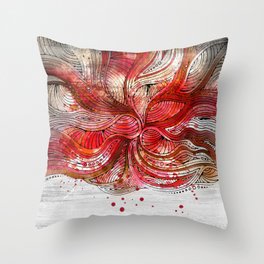 Red Wind Throw Pillow