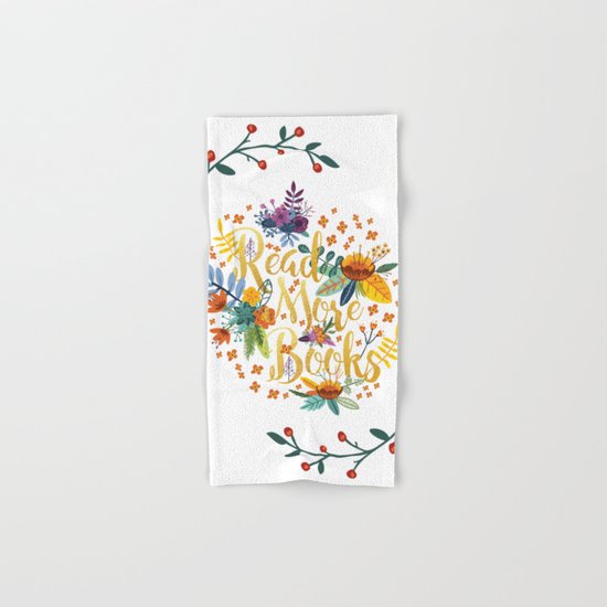 Read More Books - Floral Gold Hand & Bath Towel
