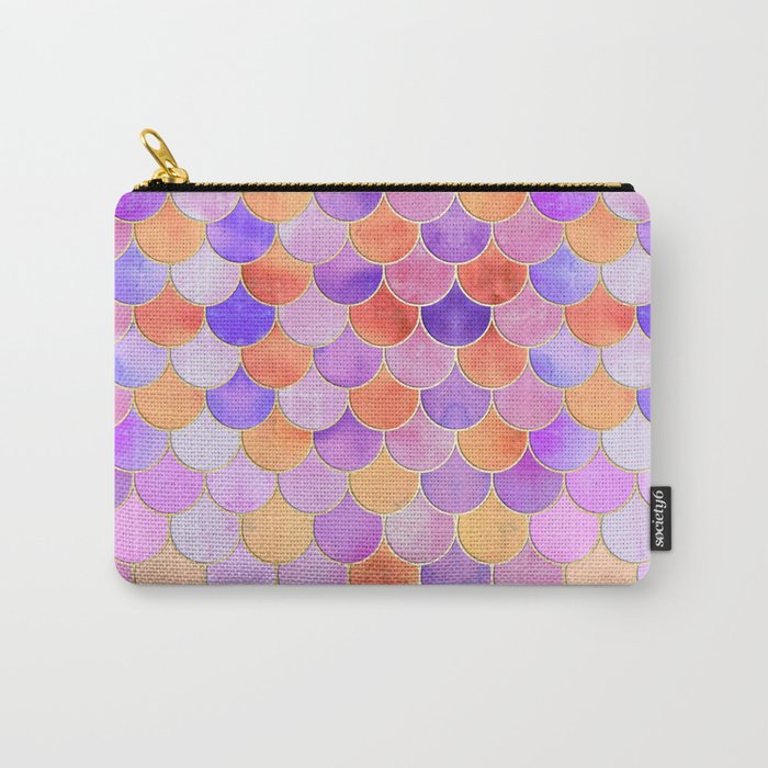 Sunset Mermaid Scales Pattern Carry-All Pouch