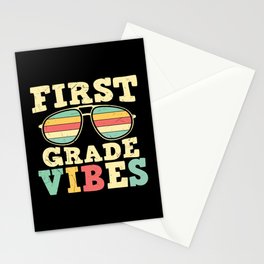 First Grade Vibes Retro Sunglasses Stationery Card