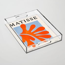 Red Coral Leaf: Matisse Paper Cutouts II Acrylic Tray