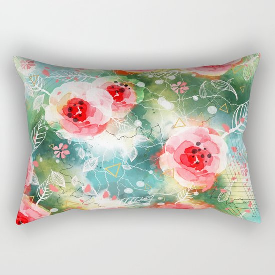 Abstract painting nature and geometric Rectangular Pillow