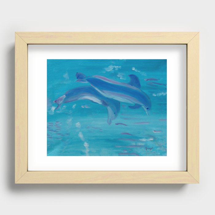 Graceful Dolphins Recessed Framed Print