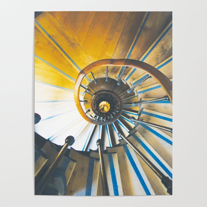 Spiral staircase of Arc de Triomphe in Paris Poster