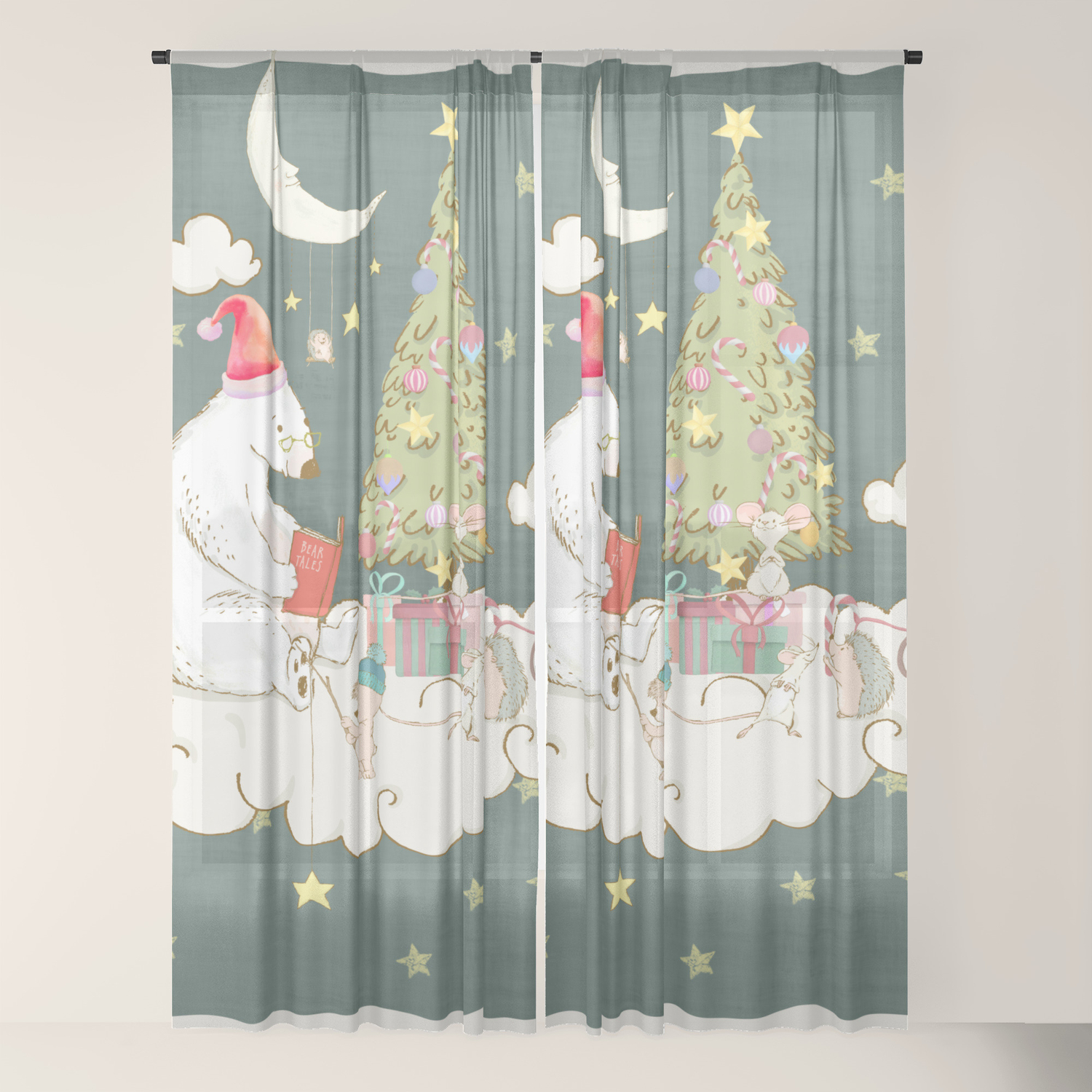 We All Love Christmas Sheer Curtain By Luciasgaragesale Society6