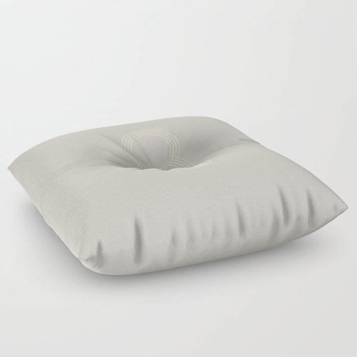 Anima - Geometric Circle Art Design Pattern Warm Gray Floor Pillow