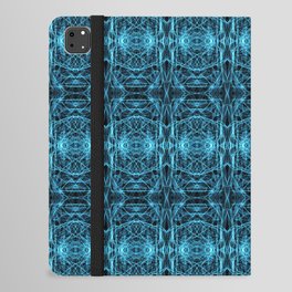 Liquid Light Series 38 ~ Blue Abstract Fractal Pattern iPad Folio Case