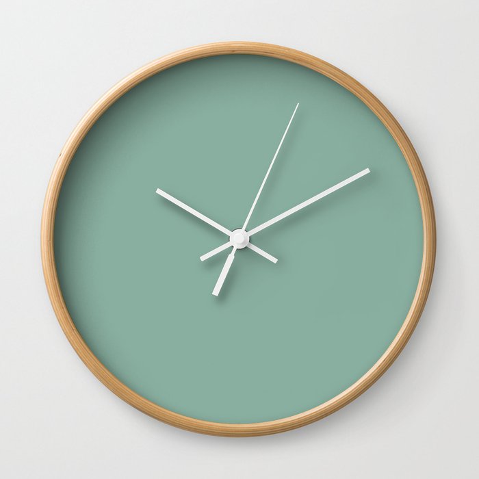 Deep Celadon Solid Wall Clock