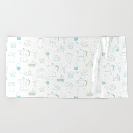 Coffee and Dessert Beach Towel