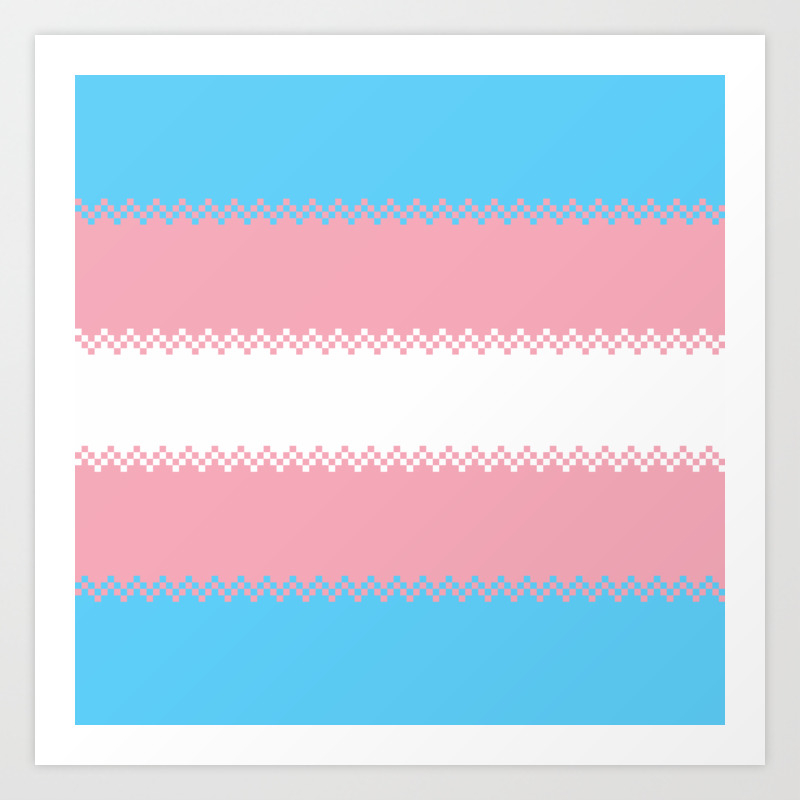 picture Trans Pride Flag Art pixel pride trans pride flag art print