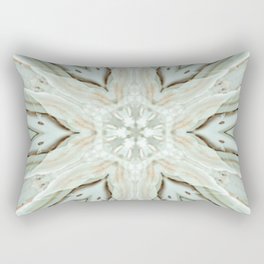 Light Ash Green Floral Marble Design Rectangular Pillow