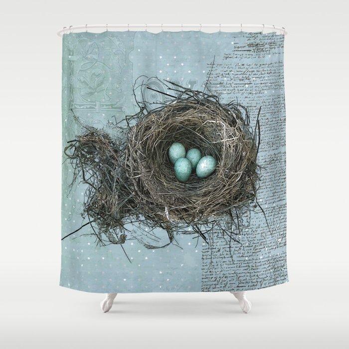 Bird Nest Shower Curtain