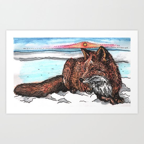 Winter Fox Art Print