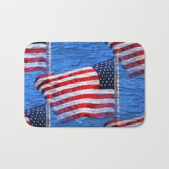 Vintage American Flag Bath Mat