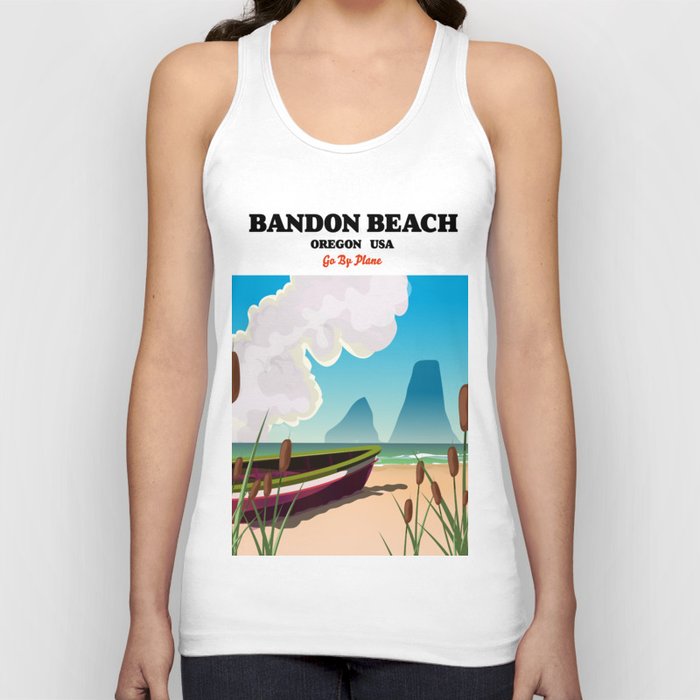Bandon beach, oregon, USA seaside travel poster. Tank Top