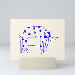 Blue Good Doggo Mini Art Print