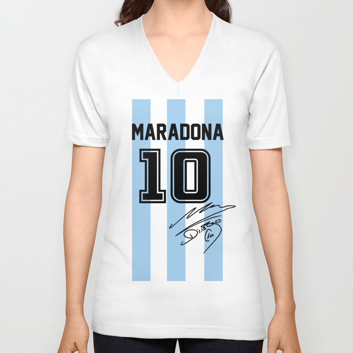Maradona 10 Jersey V Neck T Shirt