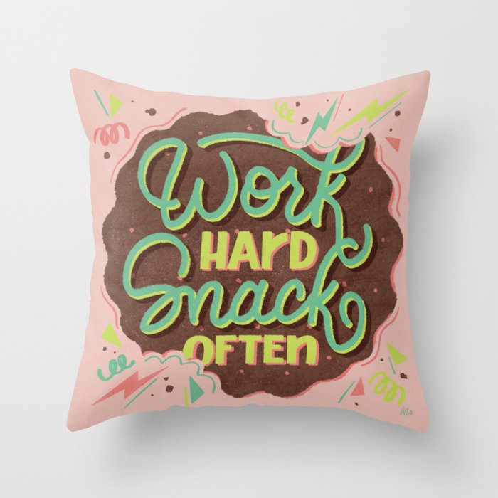 WorkSnack_Chocolate Throw Pillow