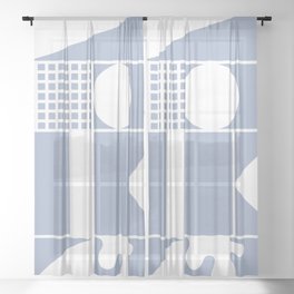 Geometric balance modern shapes composition 22 Sheer Curtain