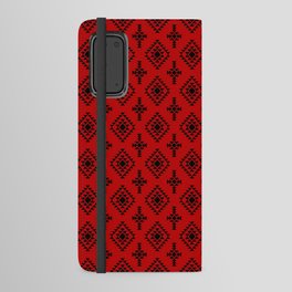 Red and Black Native American Tribal Pattern Android Wallet Case