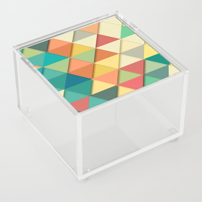 Multicolored Triangles Acrylic Box