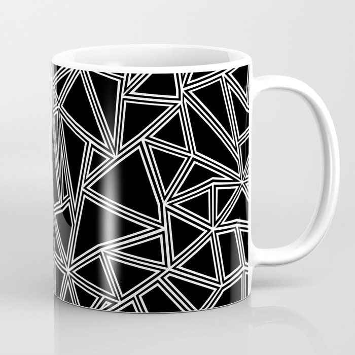 Abstract New White on Black Coffee Mug