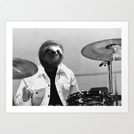 Sloth Drummer Art Print