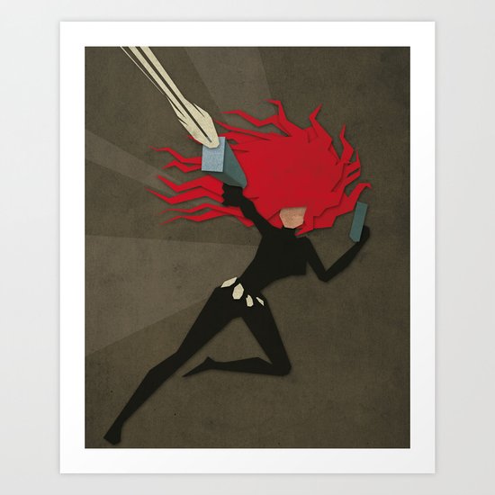 Paper Heroes - Black Widow2 Art Print