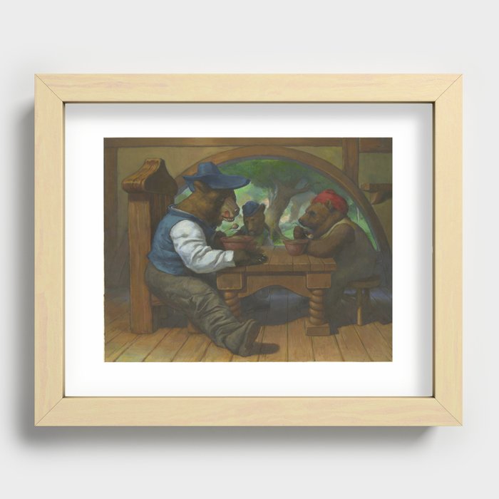 The Three Bears Eating Porridge Recessed Framed Print