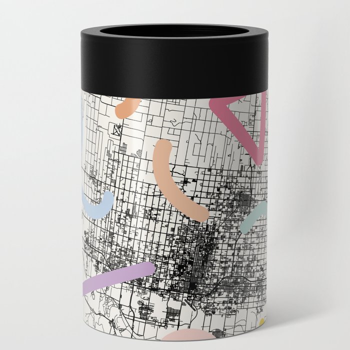 McAllen, USA. Colorful City Map  Can Cooler