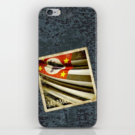 Sticker of Brazil (San Paulo) flag iPhone & iPod Skin
