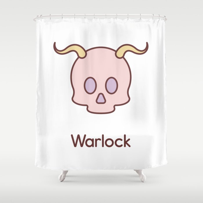 Cute Dungeons and Dragons Warlock class Shower Curtain