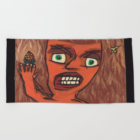 Sour Strawberries Beach Towel