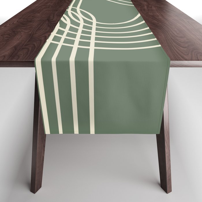 Minimalist Lines in Forest Green Table Runner