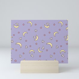 Purple Moon Anime  Mini Art Print