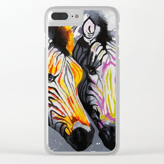 COLOR ZEBRAS Clear iPhone Case