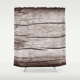 Old wooden floor with cracks, Old wooden texture and background, Vintage style Shower Curtain