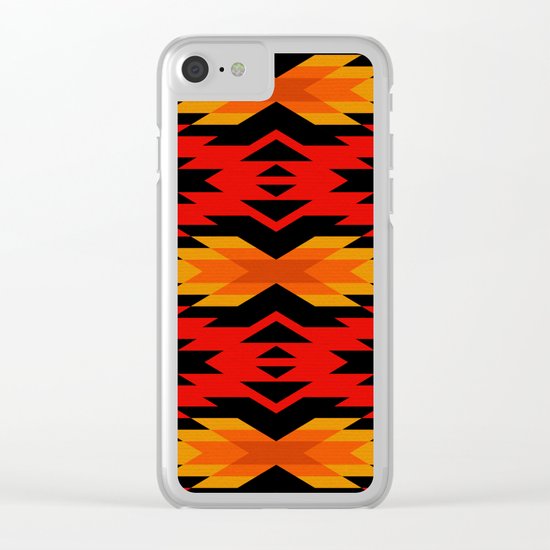 Tribal pattern - red Clear iPhone Case