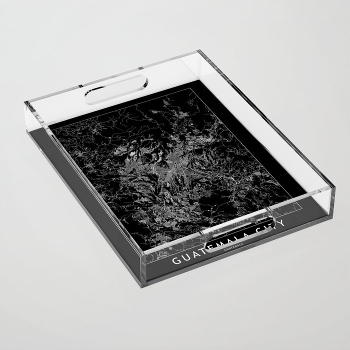 Guatemala City Black Map Acrylic Tray