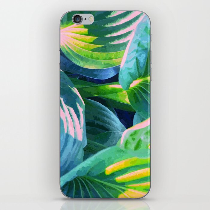 Jungle Blush | Botanical Plants Nature Rain | Pastel Tropical Forest Watercolor Painting iPhone Skin