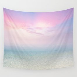 Pink Sunset, Ocean Art Wall Tapestry
