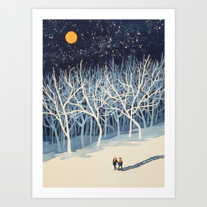 If on a Winter's Night Young Lover's... Art Print